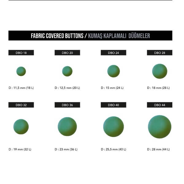 Fabric covered buttons, DBO - 1
