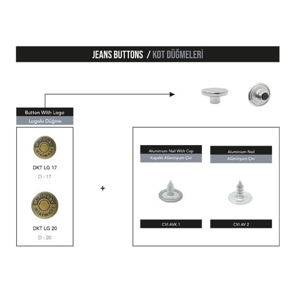 Jeans buttons with logo, DKT LG - 1